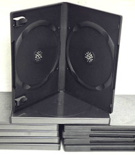 BLACK 2 DISC Standard DVD/Media Storage Case with Inside Clips 14mm 