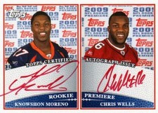 09 Topps Rookie Premiere Quad Moreno/Wells/Brown Auto