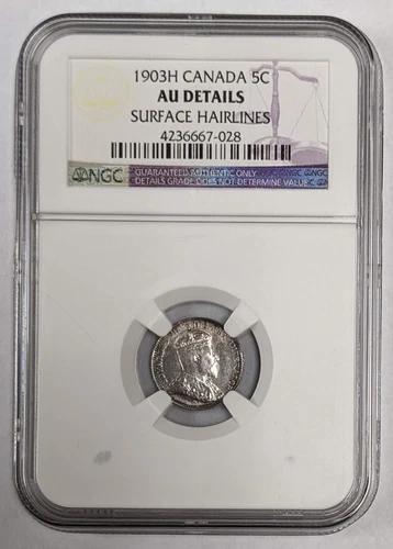 1903 H Canada 5c NGC AU Details