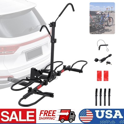 2 Bike Rack Carrier Hitch Mount Platform w/ 2'' Receiver for Car SUV Truck 180lbs