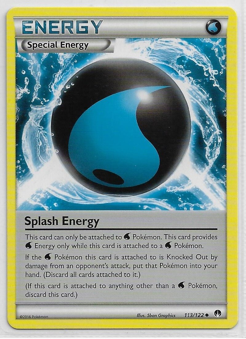 POKEMON XY BREAKpoint NM 2016 UNcom NON-holo Special #113/122 SPLASH ENERGY card