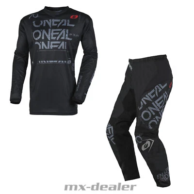 O`NEAL O'Neal Element Static Schwarz Grau Cross Hose Jersey MX Motocross Enduro Combo