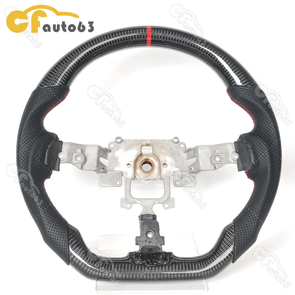 Volante deportivo de fibra de carbono real compatible con 08-10 MAZDA RX-8 MX-5 Mk3 Rx3 Miata Foto 2 de 4
