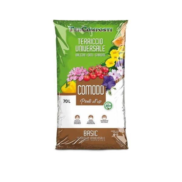 TerComposti Terriccio Universale COMODO 70L Piante Ortaggi Balconi Organico BIO