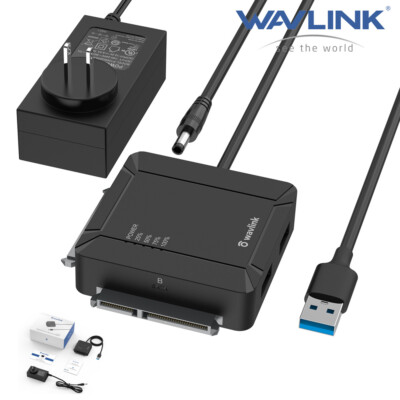 USB 3.0 to Dual Bay SATA Adapter External 2.5'' 3.5'' SATA Hard Drive Connector