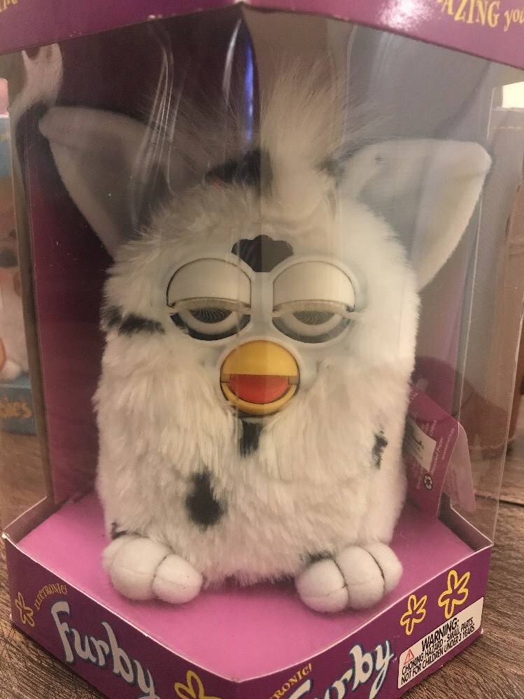 1998 FURBY ORIGINAL White with Black Spots Model #70-800