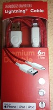 Lightning Cable Premium Durable 6ft Made For iPhone iPad And iPod Red