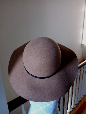 Brown hat. 100% wool hat. Wide brim hat NWT Made by Minga | Unisex Fedora Rancher Hat | Handmade | Brown  main image 2