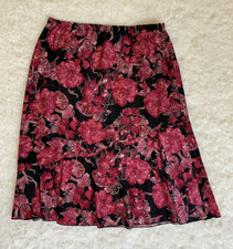 Vintage Skirt Medium Floral Claudia Richards Y2K Pink Black