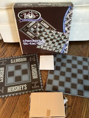 Hershey's Kisses Checkers Tic Tac Toe Glass Board Game