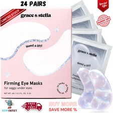 grace & stella Under Eye Patches with Peptides & Rice Extract, Firming Eye Masks