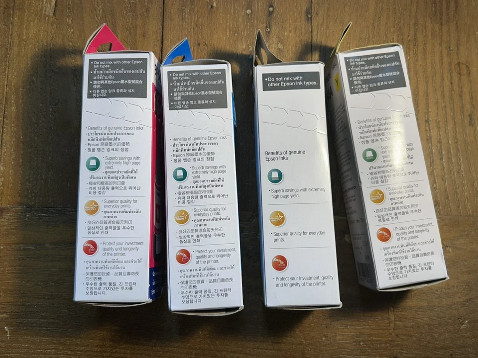 Genuine Epson 664 Bk/C/M/Y 4x Refill Ink Bottle Black Cyan Magenta Yellow - New - Image 4 of 4