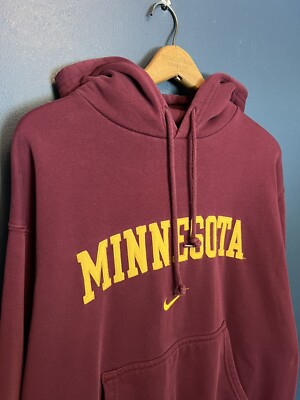 Vintage Y2K Nike Team University Of Minnesota Golden Gophers Swoosh Hoodie  Sz M