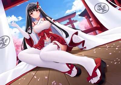 Anime girls belly button torii petals stockings sideboob Custom Gaming Mat Desk
