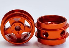 Staffs Aluminium Wheels 2 x 5 Spoke Orange Air Rims 15.8 x 10mm Staffs 130
