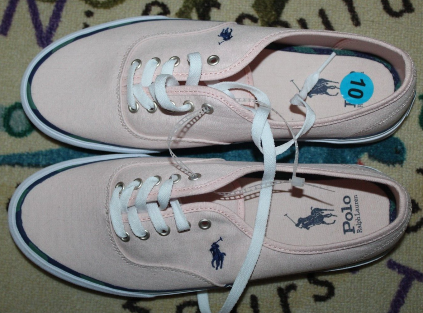 Polo Ralph Lauren uomo Keaton Pony sneaker in tela rosa taglia 10 nuova senza scatola