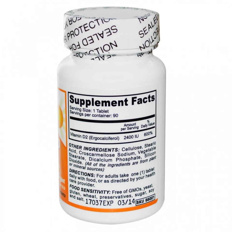 Deva, Vegano, Vitamina D, D2, 2400 UI, 90 Comprimidos Foto 2 de 2