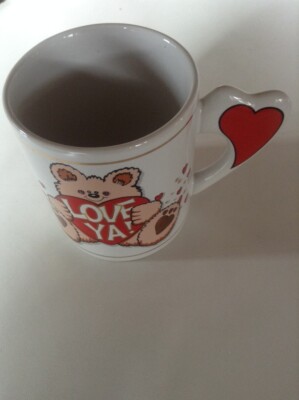 Vintage Porzellan Tasse I love Ya! - I love you Motiv Bär mit Herzchen 1998