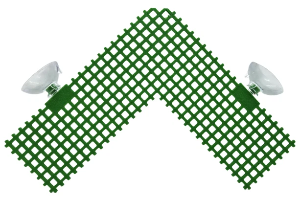 Moosgitter Ecke 15x15x5cm grün (Aquarium Aquasacping Moos Pflanzen Garnelen)