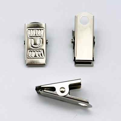 SILBER Metall Clips für Ausweis Abzeichen Schnuller Clip Halter Schnullerband Handwerk Krokodil