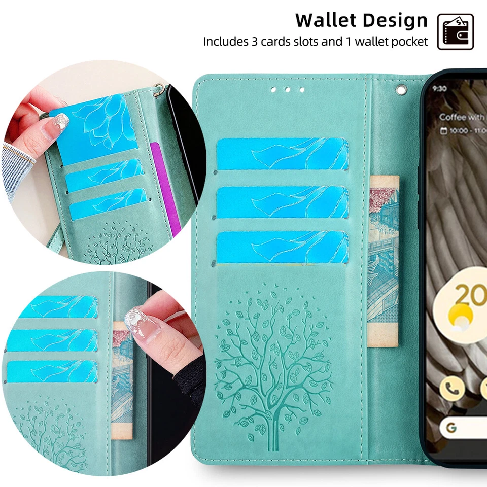 Wallet Flip Case Stand Cover For Google Pixel 3 4 5 6 7 8 9 10 Pro 7a 6a 5a 4a - Image 4 of 4