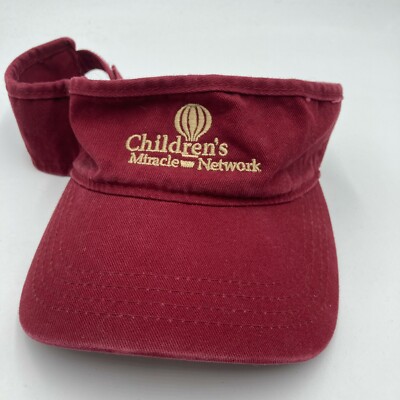 Childrens Miracle Network Sun Visor Hat Red Adjustable Strap Back