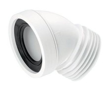 WC-CON16 Pan Connector for Corner Toilet 45° Bend to Plastic Soil Pipe 45 Degree