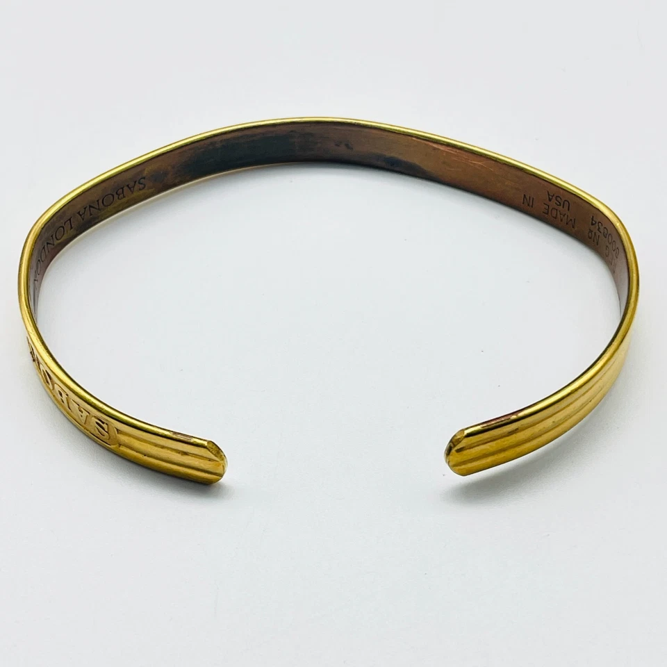 Brazalete Brazalete Ajustable Acanalado SABONA LONDON Tono Dorado Hecho en EE. UU. Foto 2 de 4