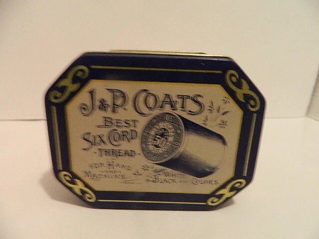 J P Coats Best Six Cord Thread Tin Can Collectors Tin