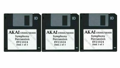 Akai S5000 / S6000 Set of Three Floppy Disks Symphony Percussion EV21024