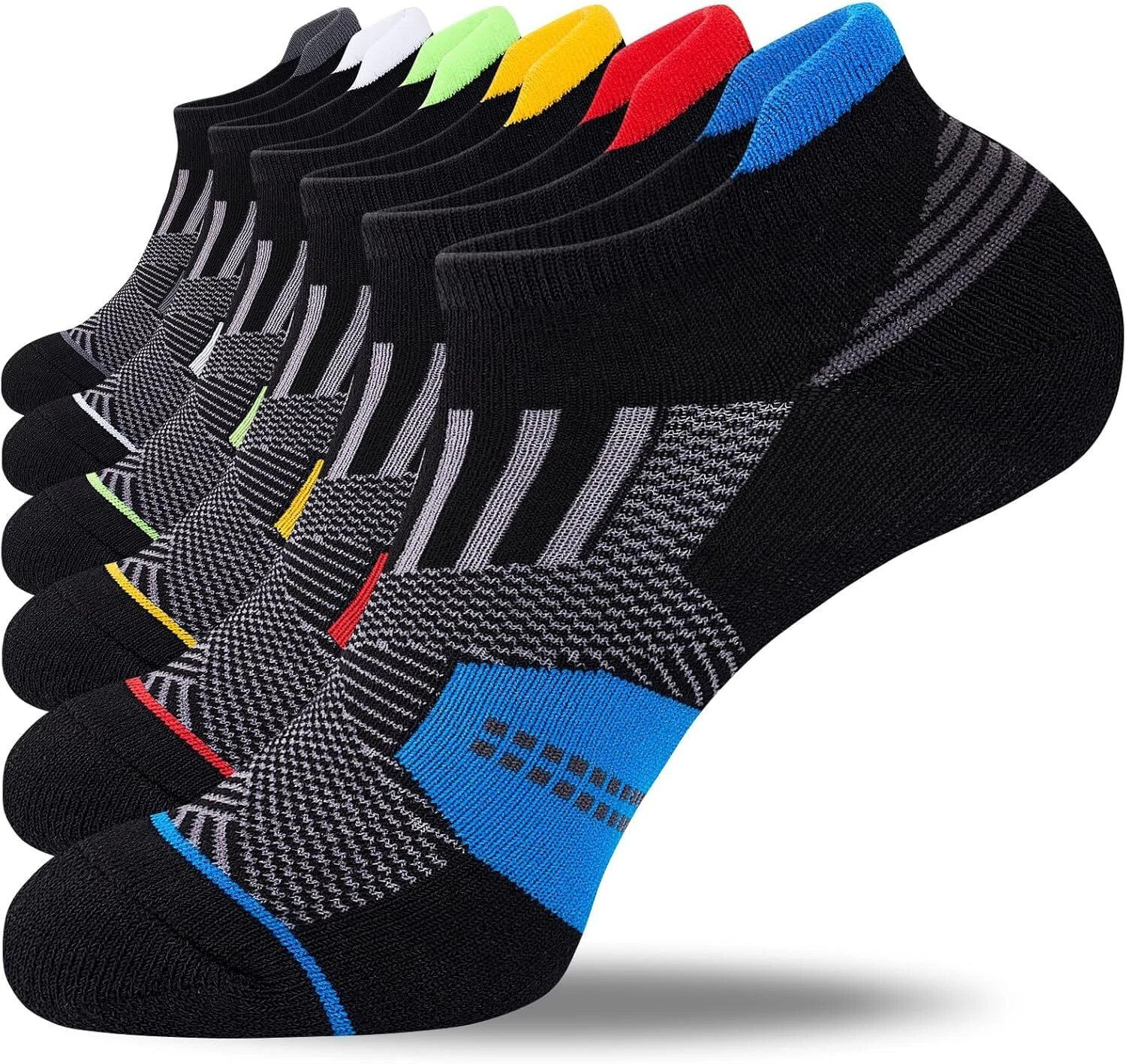 Niorasen Mens Low Cut Ankle Socks, Moisture Wicking Cotton Casual Short Socks, B