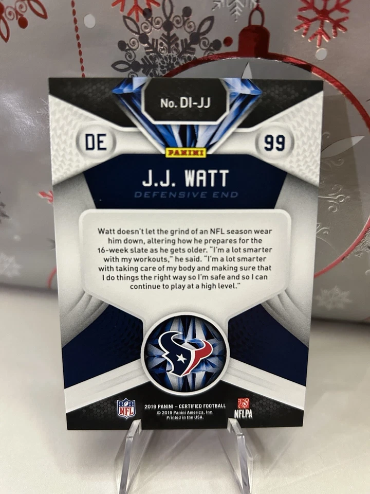 2019 Panini Certified Diamonds Purple #DI-JJ JJ Watt 08/10 - Image 2 of 2