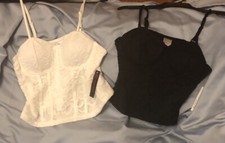 Juniors Size Lace Camisole Set Of Two Jr Size 11/13 Black And White