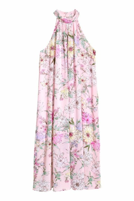 pleated chiffon dress h&m