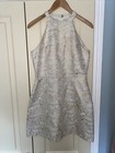 TOCCA CREAM AND GOLD PATTERNED DRESS UK 8