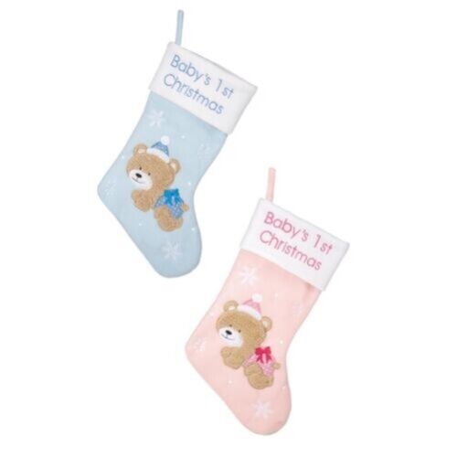 Baby's 1st Christmas Stocking 45cm - Choose Design - Picture 1 of 3