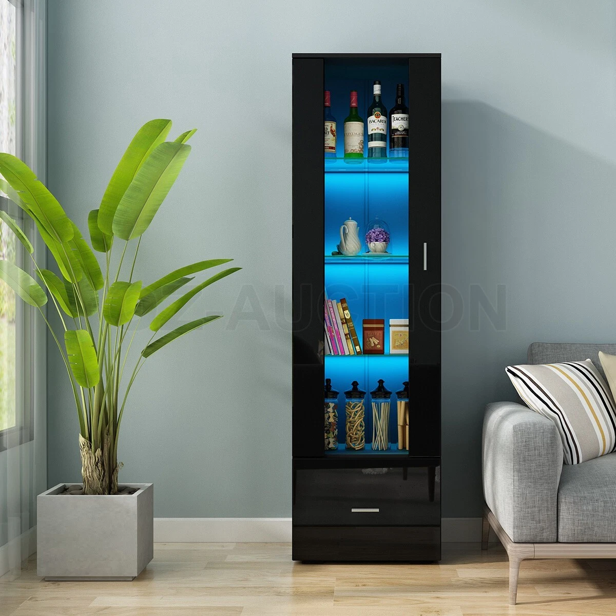 Tall side cabinet for living deals room