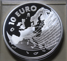 España 10 Euros 2004 Plata Proof-PP #F7044 KM#1099 Ampliación UE