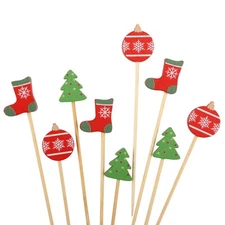Christmas Decor Bamboo Food Garnish Picks Skewers - Various sizes and amounts