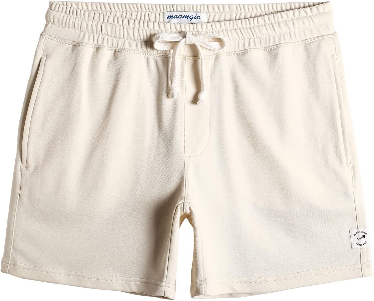 maamgic Mens Athletic Gym Shorts Elastic Waist Casual Large