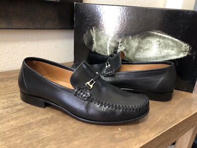 Magnanni Mens Black Leather Dress Shoes EUR Size 41 / US Size 8 Magnanni Dominguez Loafers Dress Shoes Mens Size 8 Black  main image 2