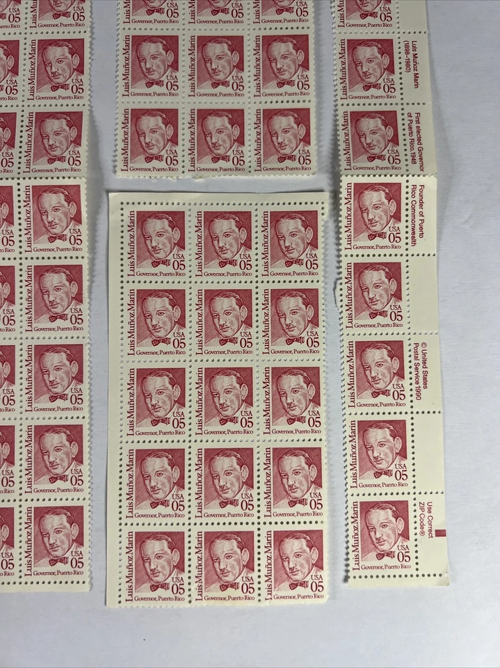 US 2173/2173a 1990 5 Cent Luis Munoz Marin Stamps, All Unused, 100 Stamps Total - Image 3 of 4