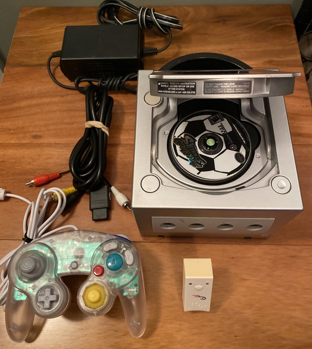 Nintendo Gamecube Bundle w Clear Controller, Super Mario Striker