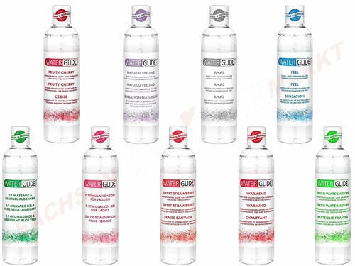 Gleitgel Waterglide 300ml (49,83€/1L) Erotik Anal Sex Dildo Erdbeere Kirsch Gel - Bild 1 von 13