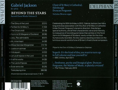 DUNCAN FERGUSON/CHOIR OF ST MARY'S CATHEDRAL, EDINBURGH GABRIEL JACKSON: SACRED 