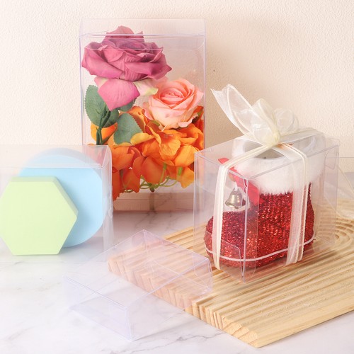 10 PCS Clear Gift Box,4.3"x3"x4.9" Plastic Packing Box for Candy Cookies - Picture 5 of 6
