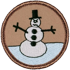 Angry Snowman Patrol Patch - 2" Round Embroidered Patch