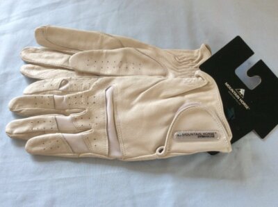 MOUNTAIN HORSE TYLER WEISSE LEDER REITHANDSCHUHE - EXTREME LINE EXTRA LARGE NEU MIT ETIKETT