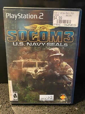 Playstation 2 SOCOM 3 US NAVY SEALS w/ case&Instr (Used) WORKS