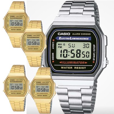 Casio Watch A168 Men Unisex Vintage Classic Stainless Steel